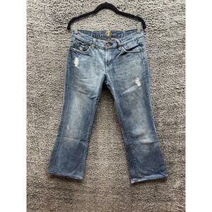 7 For All Mankind Distressed Bootcut Flare Denim‎ Jeans Blue Womens Size 29
